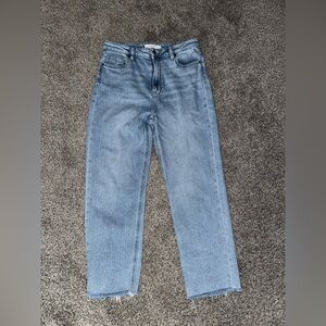 Hidden High Rise Raw Hem Jeans